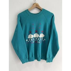 Vintage Womens Bunny Sweater crewneck grandma